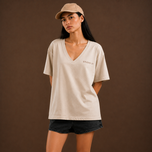 All day Long Women Deep Neck Tshirt