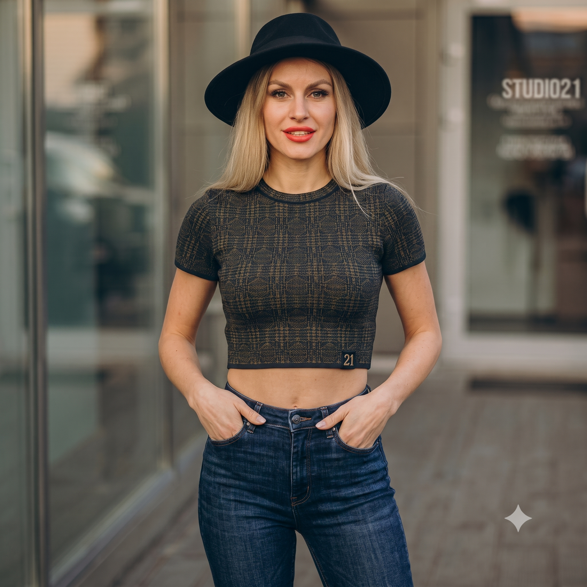 Retro Biker Core Crop Tee