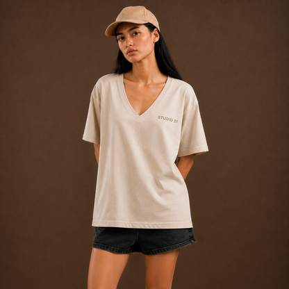 All day Long Women Deep Neck Tshirt